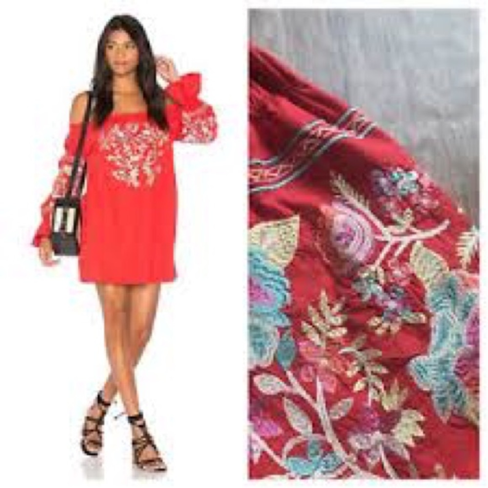 Enchanted Red Embroidery Dress